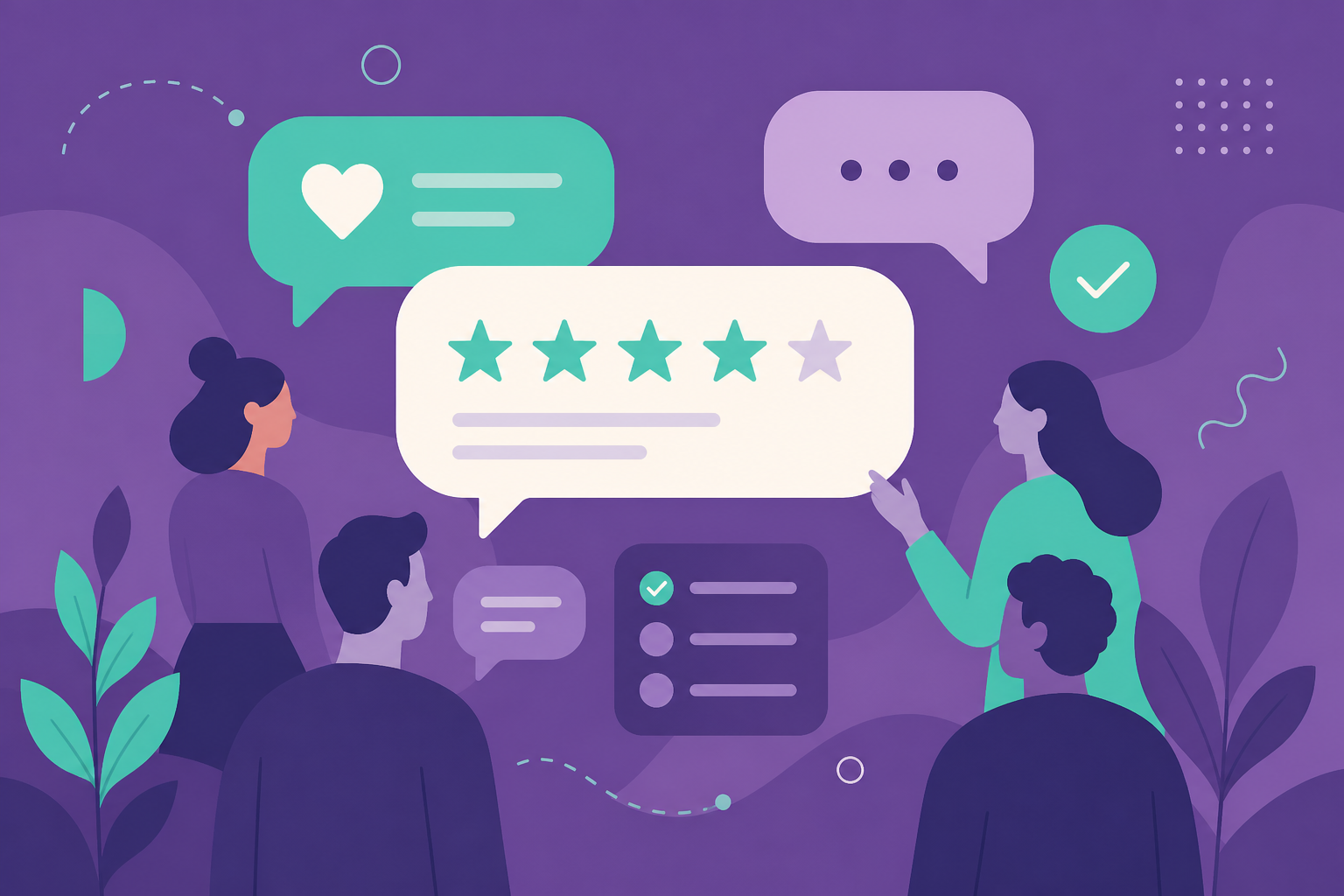 Abstract illustration representing customer feedback and dialogue